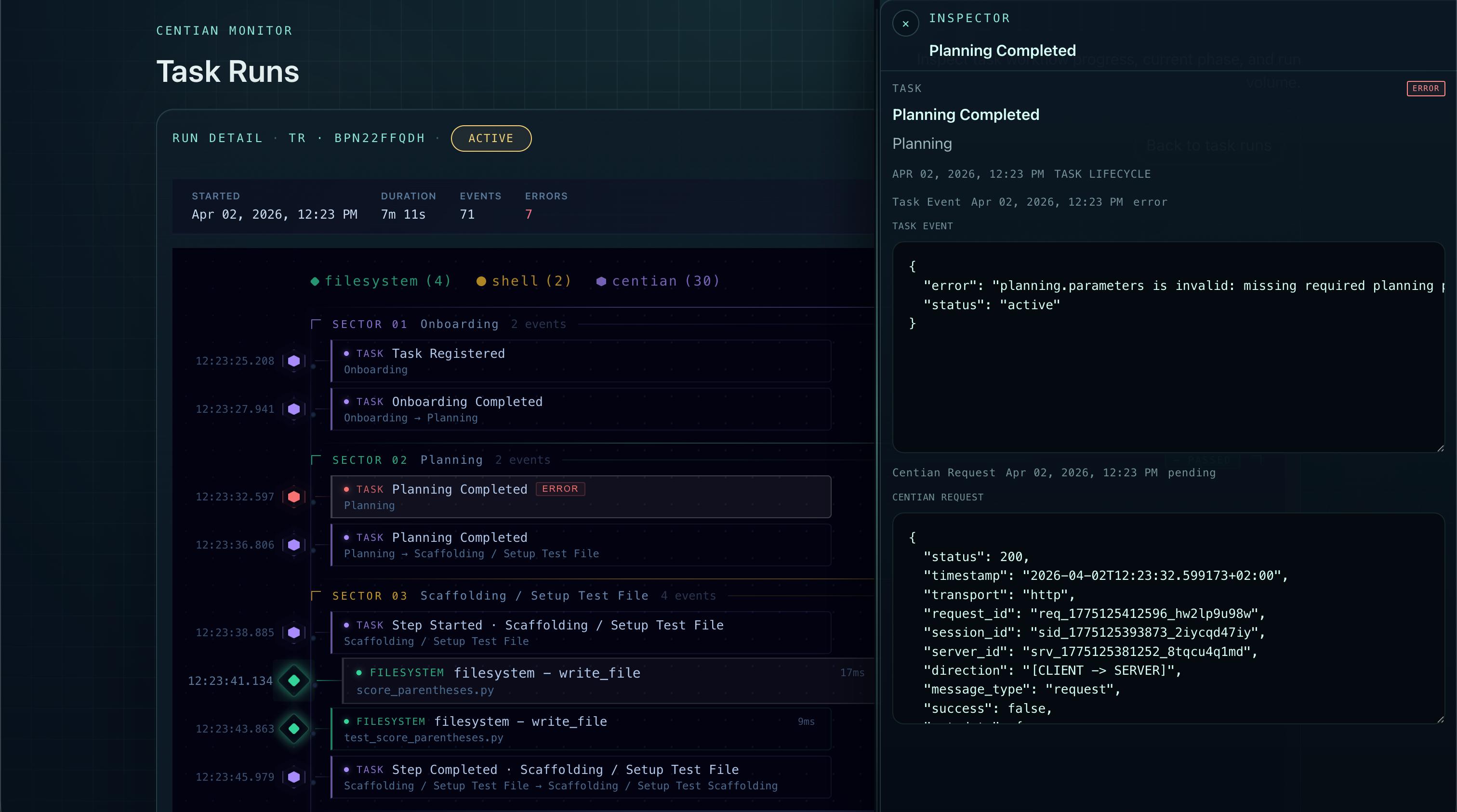 Centian Inspector View